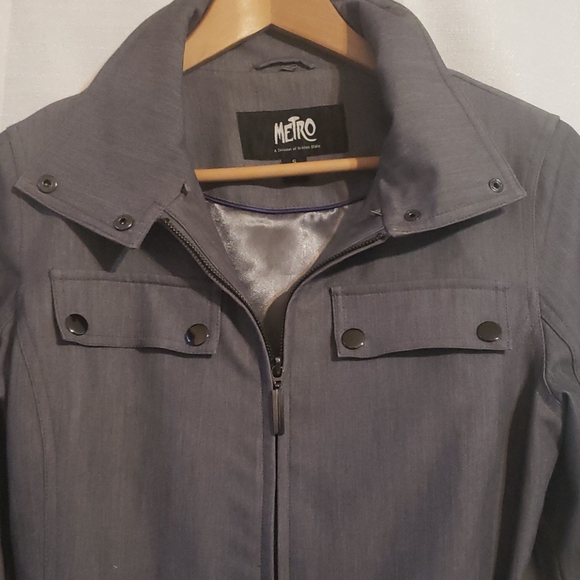 Metro lined gray dress jacket size small - Picture 2 of 7